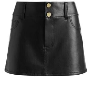 Alice + Olivia Black Mini Skirt with Gold Accents